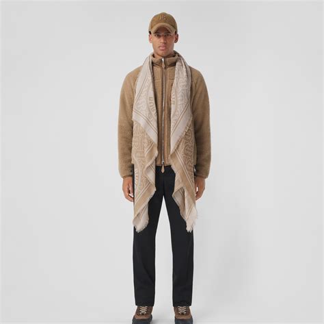 burberry camel hair scarf|Lightweight Logo Graphic Cashmere Jacquard Scarf in Camel.